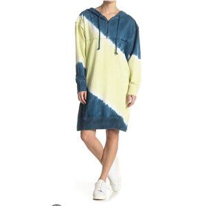 Stitchdrop Half Zip Tie Dye Hoodie Dress‎ sz X-Small NEW Vital Green